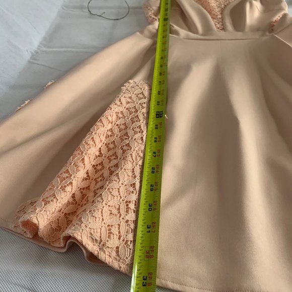 🔴 Dusty Pink Mini Embroidered Neckline Dress - Picture 6 of 9